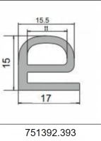 Силиконовый уплотнитель Е-образный 751392.393